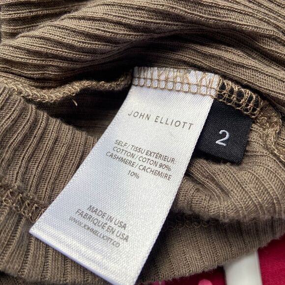 NWT John Elliott Des Cotton Cashmere Cropped Ribbed Turtleneck size 2 Medium - Picture 6 of 6